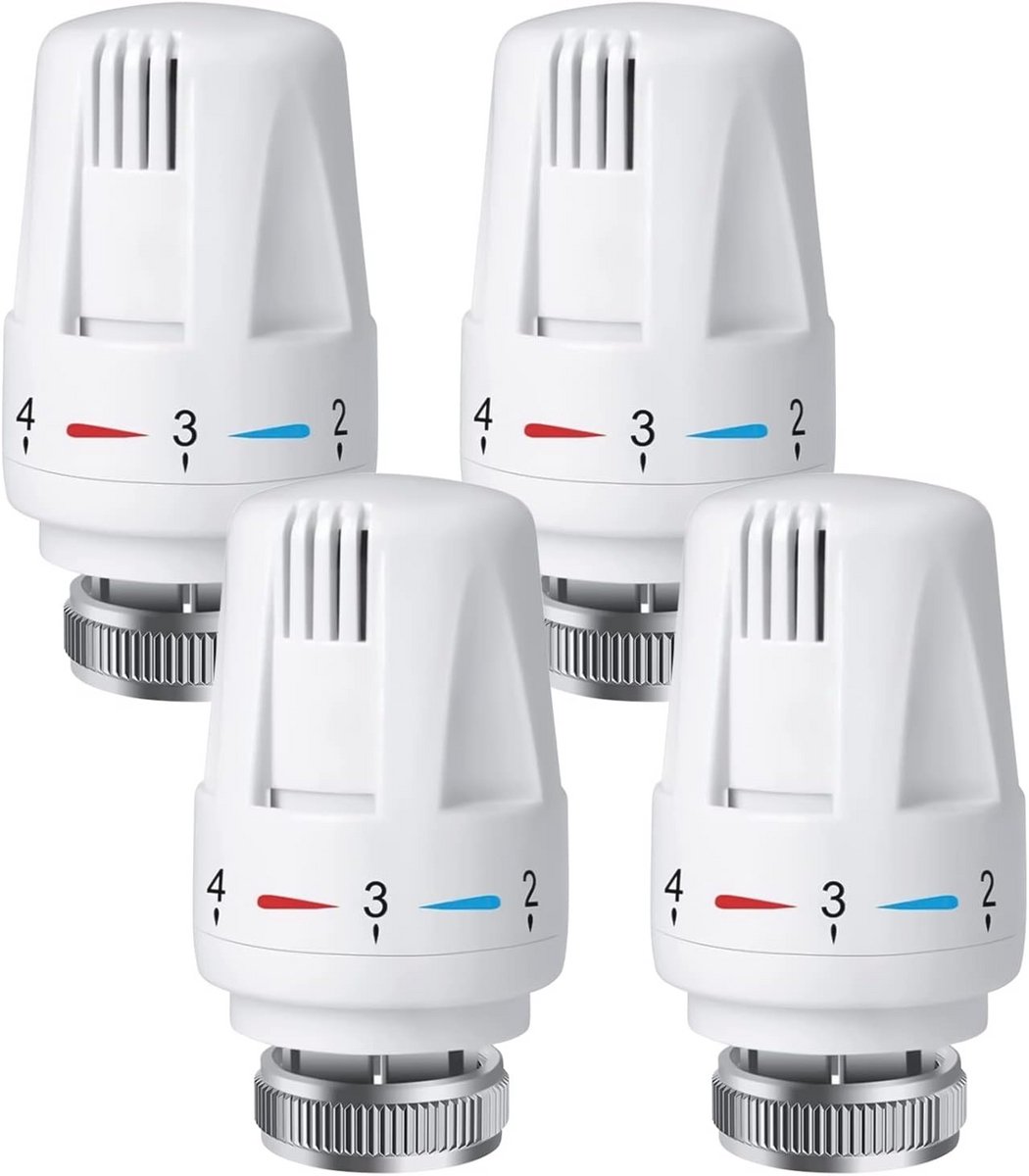 4 Stuks Thermostaatknoppen voor Radiatorverwarming M30 x 1,5 - Verwarmingsregelaar