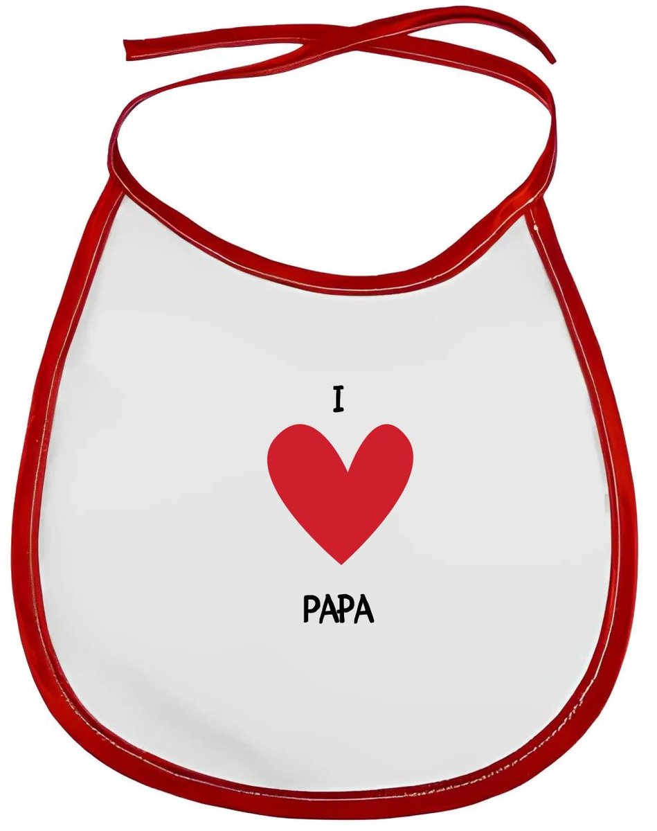 Akyol - i love papa slabbetje rood - Vader - papa's - vaderrdag - cadeau voor papa - hartje - familie