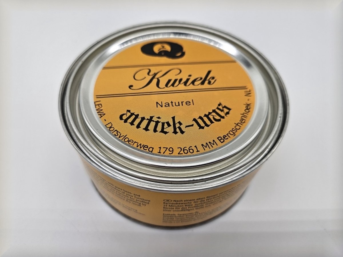KWIEK antique wax - CLEAR - de echte onderhoudswas volgens oudhollands recept - 375 ml - makkelijk in gebruik - meubel - antiek - meubelwas - bijenwas - boenwas - terpentijnwas - kleur naturel - De Enige Echte KWIEK was
