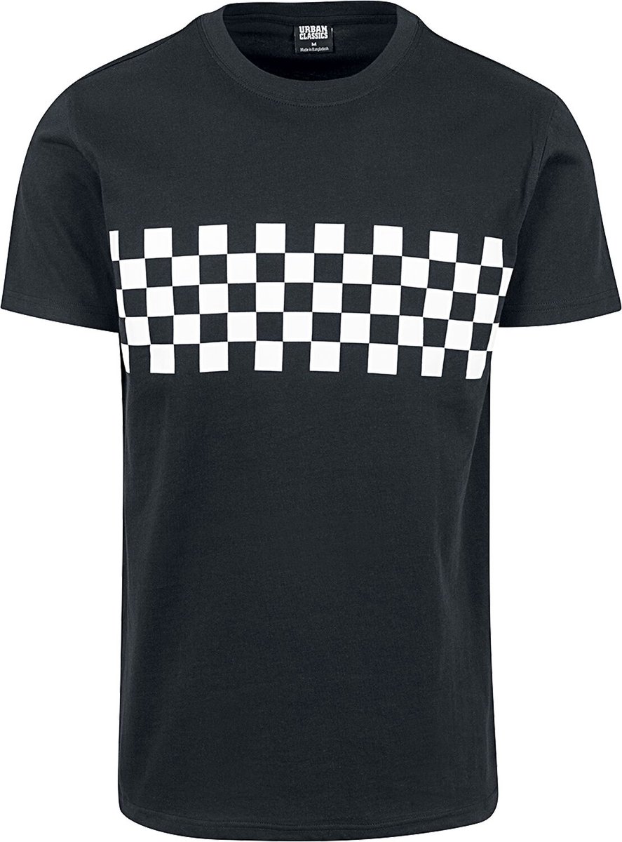 Urban Classics Check Panel Tee Heren T-shirt – L Zwart