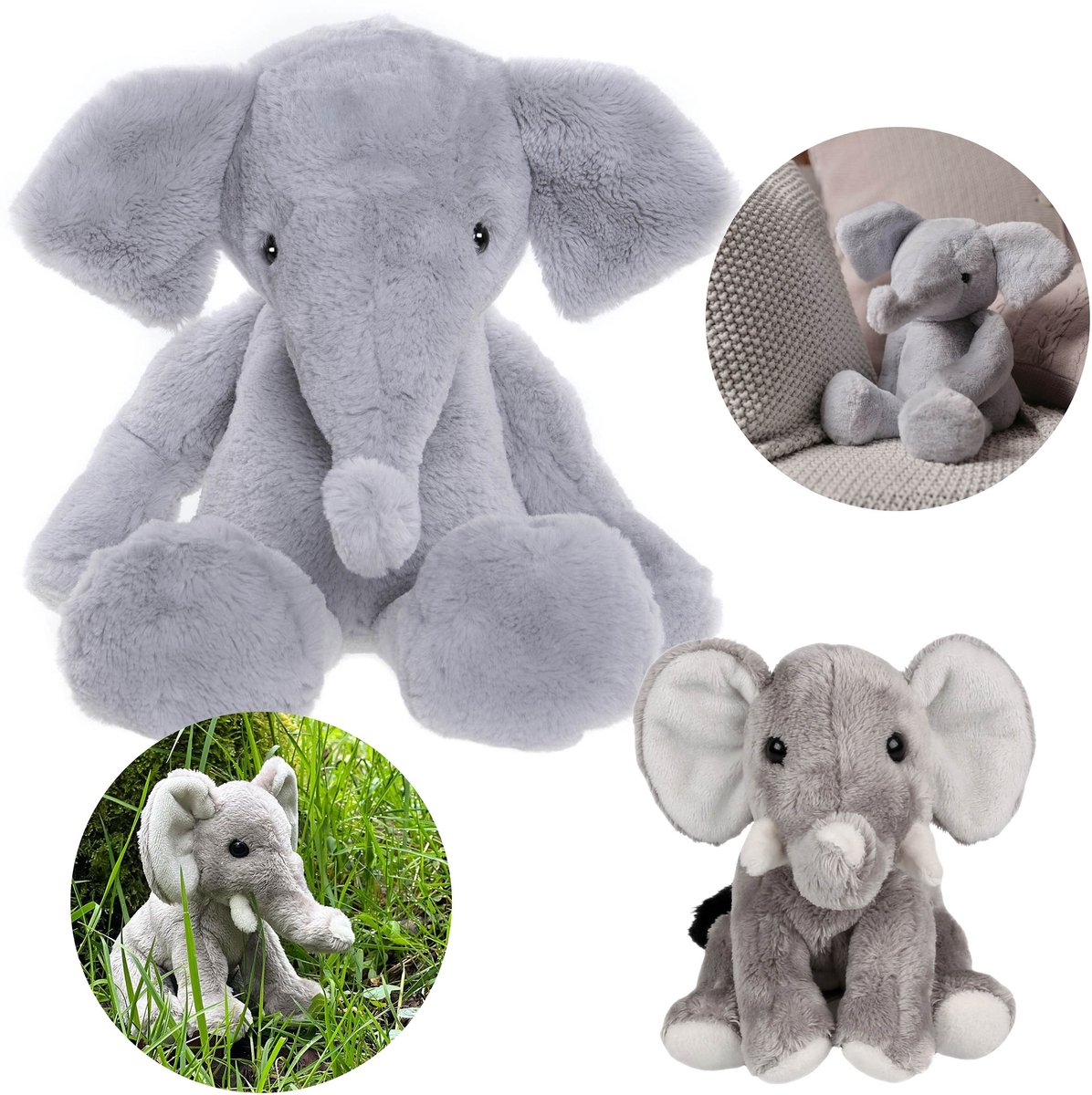 Charlie Bears, Set van twee knuffels uit de Bear&Me en Cuddle Cubs series, OLIFANT – Ideaal voor baby’s en kinderen