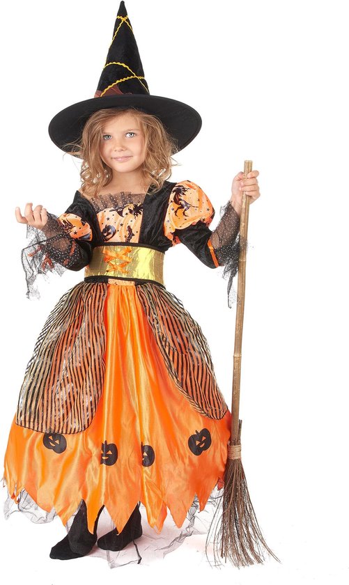 LUCIDA - Oranje pompoen heksen outfit voor meisjes - jaar)