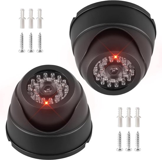 ERWEY 4 stuks zonne Dummy Camera nep bewakingscamera CCTV met knipperende LED licht beveiligingscamera