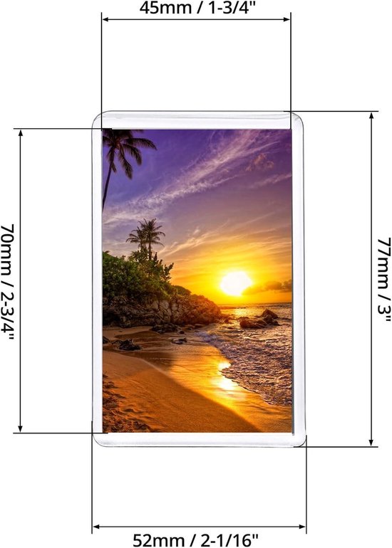 4 Magnetische Acryl Koelkast Fotolijsten, Transparant Display voor DIY 4 Magnetische Acryl Koelkast Fotolijsten, Transparant Display voor DIY