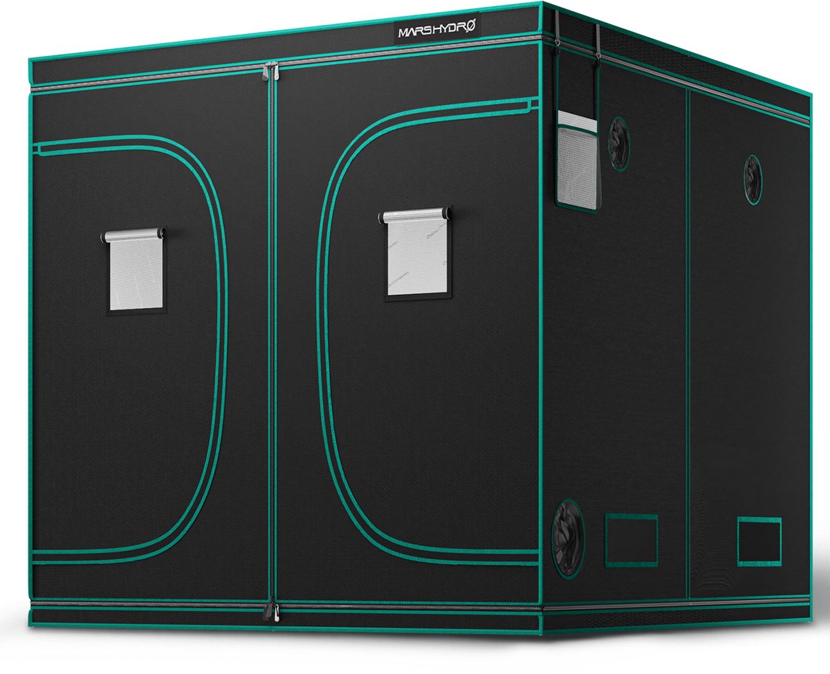 Kweektent Mars Hydro 240x240x200cm – Kweekkast – Kweekruimte – Grow Tent – Reflecterende Binnenkant – Stevig Frame – Voor Binnenkweek en Planten