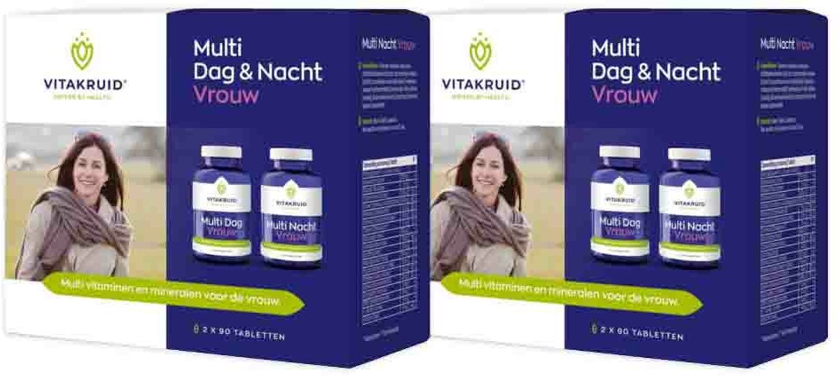 Goedkoopste 2x Vitakruid Vrouw Multi Dag Nacht 180 tabletten