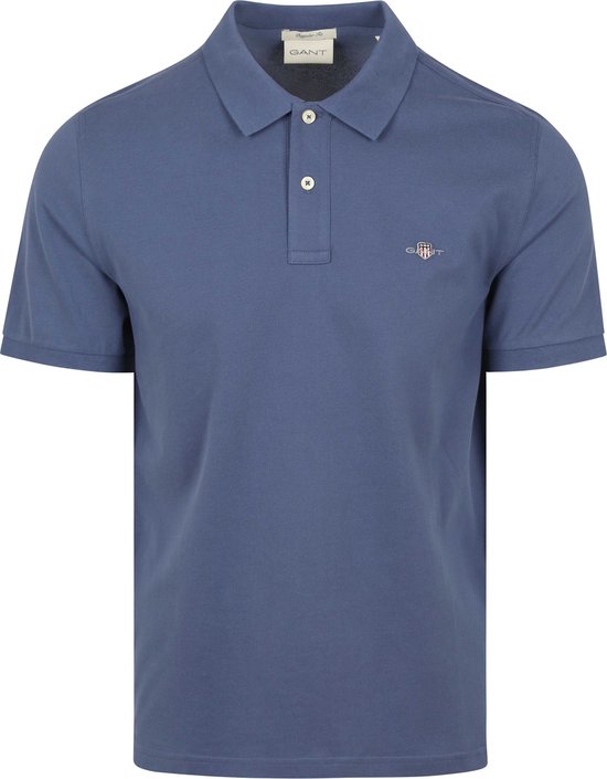Gant Shield Piqué Poloshirt Dusty Donkerblauw (navy) Maat 4XL