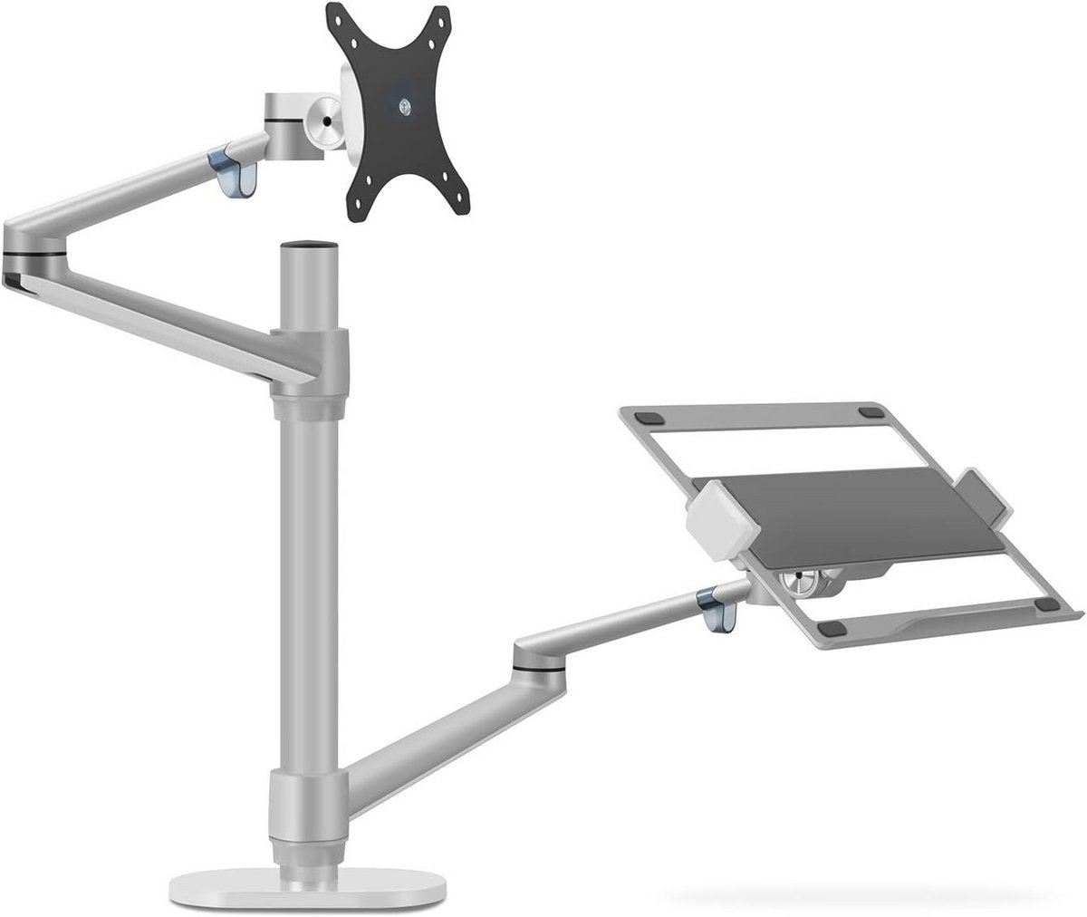 Verstelbare Dubbele Arm Stand voor Monitor en Laptop - Geschikt voor Schermen tot 30 inch en Laptops van 12 tot 17 inch