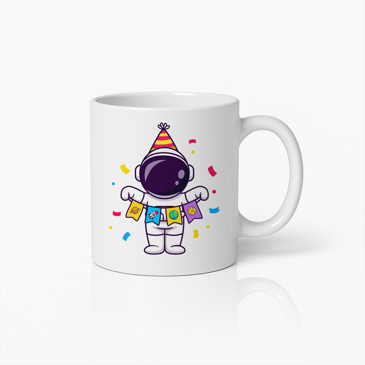 Feestelijke Astronautenmok – Leuke Ruimtefeest Koffiebeker voor Verjaardagen & Evenementen