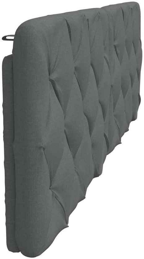 vidaXL - Coussin tête de lit - 180 - cm - tissu - gris foncé