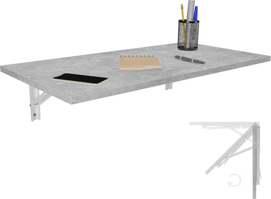 Double T Concept Inklapbare wandtafel - Voor aan de muur - Wit - 100x60x55cm