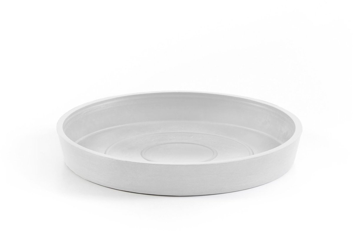 Ecopots Saucer Round - Pure White - Ø18 x H2,5 cm - Ronde witte onderschotel met waterreservoir