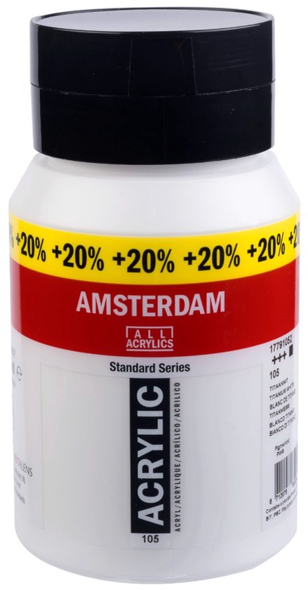 Amsterdam Standard Series Acrylverf Pot 600 ml Titaanwit 105
