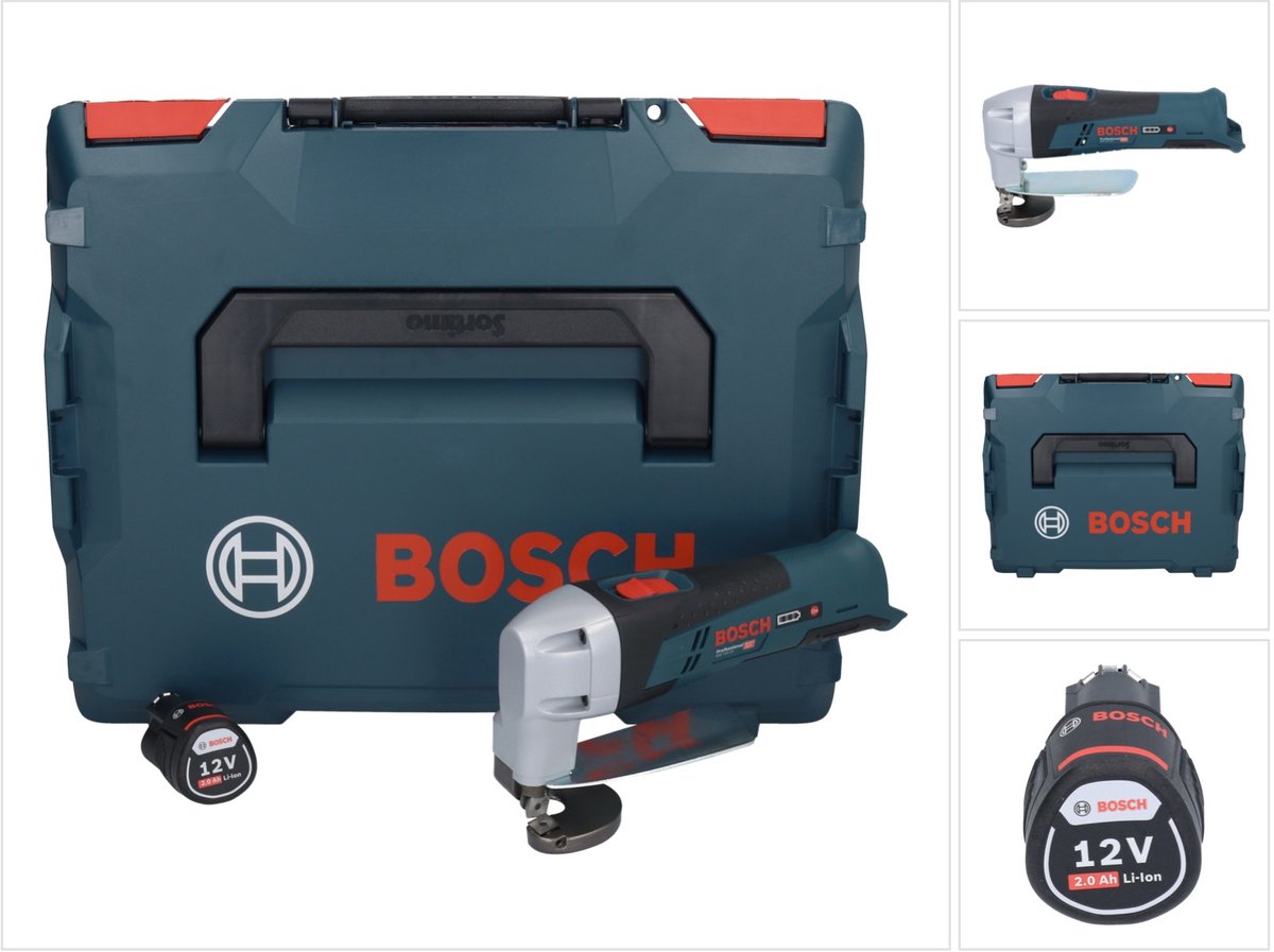 Bosch GSC 12V-13 Professionele accusnijder 12 V + 1x accu 2.0 Ah + L-Boxx - zonder oplader
