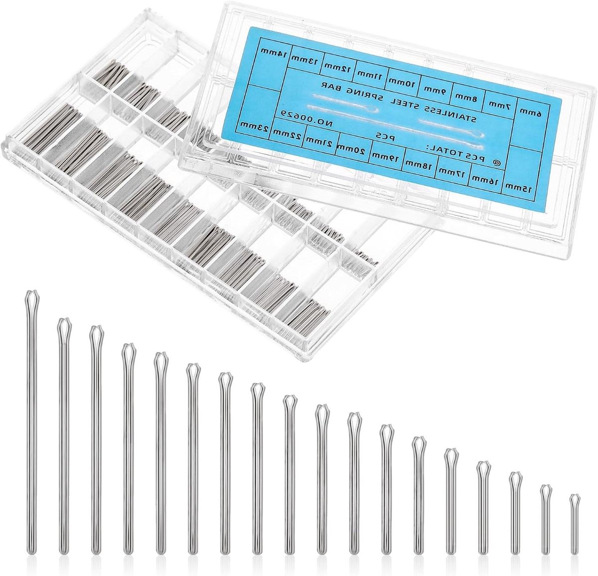 360pcs 0.9mm Watch Band Cotter Pin Splint Assortment Stainless Steel Splits with Assortment Box Safety Split Watch Pens Watch Accessories Bracelet Splits for.