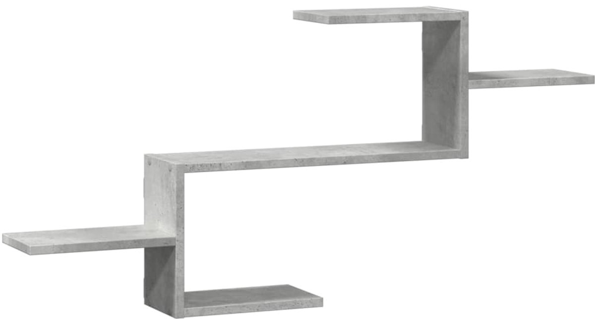 vidaXL Wandschap - 104x15x49 - cm - bewerkt - hout - betongrijs