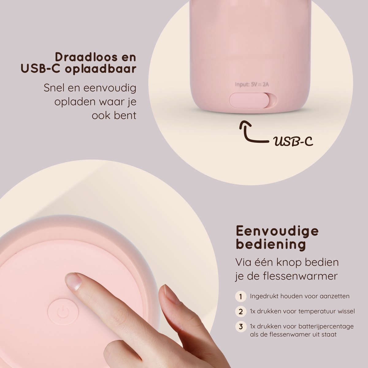 Lovinoo Flessenwarmer Onderweg - Roze thumbnail 3