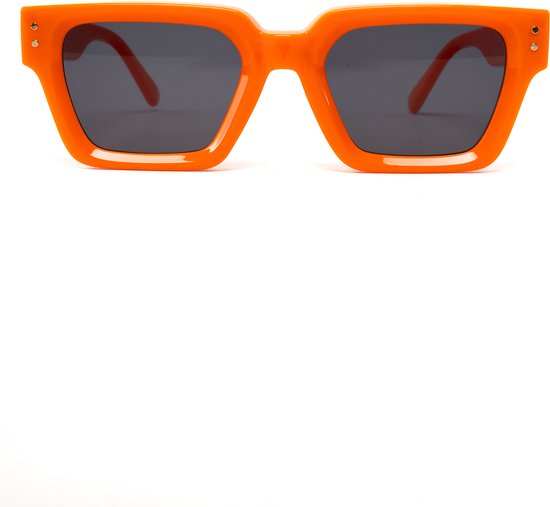 KIMU Zonnebril Oranje Koningsdag Vierkant Dik Montuur - Montuur met Goud Detail - Zwarte Glazen - Rechthoekige Bril EK WK Holland Nederland Koningsdag Koningsdag van Merkloos — afbeelding 3