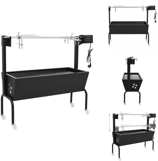 vidaXL BBQ draaispit elektrisch roestvrij staal - €213,99