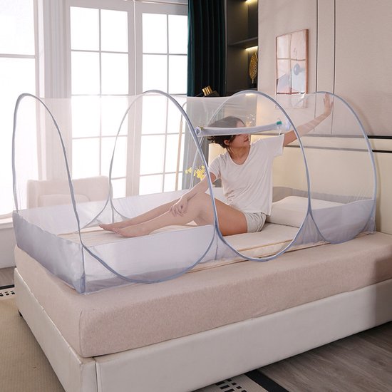 Klamboe voor bed - Pop-up bedtent - Draagbaar reisklamboe, klamboe geschikt voor baby's, volwassen slaapkamers, kamperen, dutjes, patio