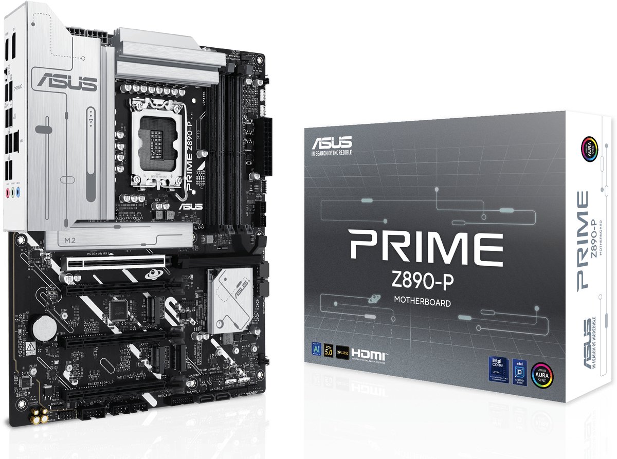 ASUS PRIME Z890-P moederbord RAID, 2.5Gb-LAN, WIFI, BT, Sound, ATX