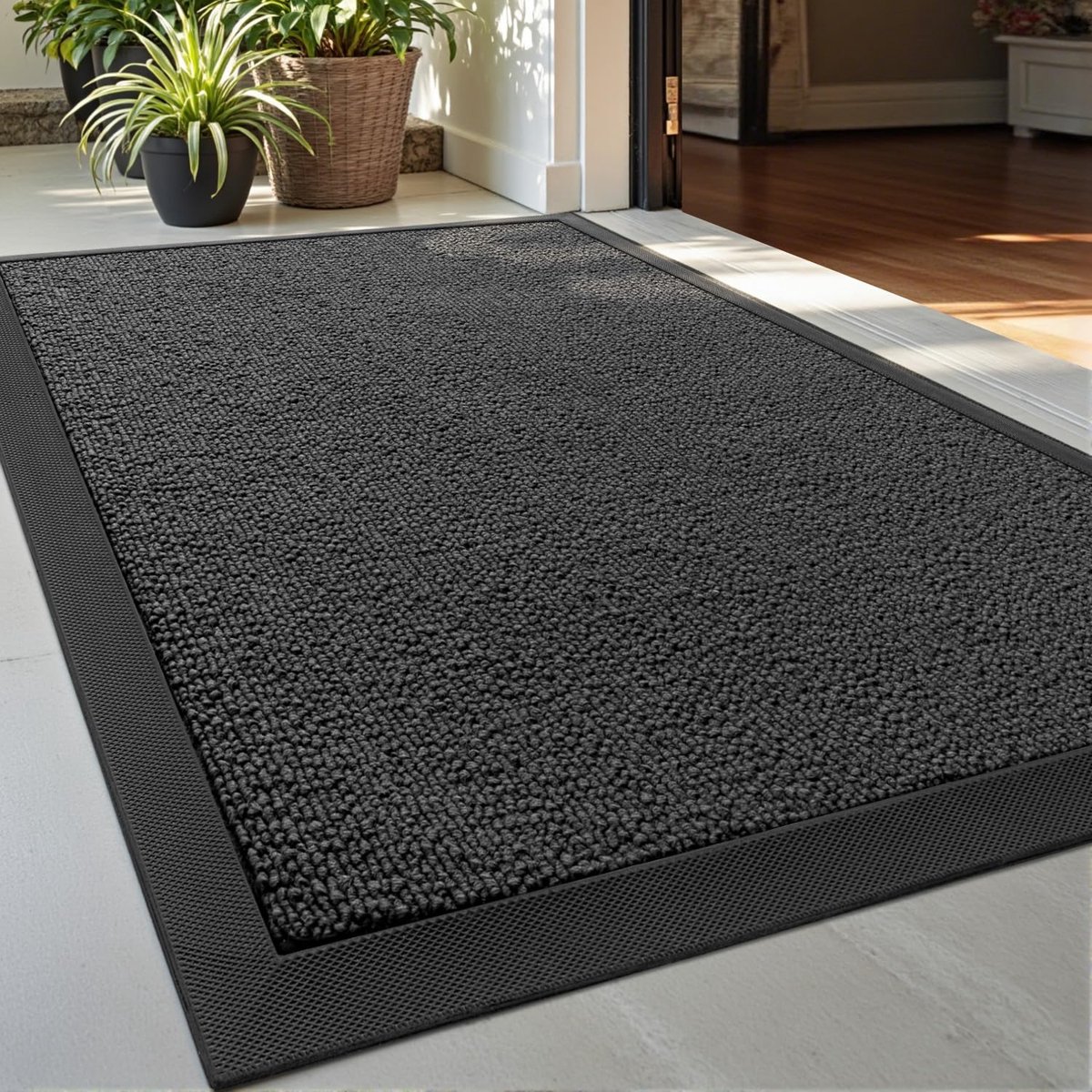 Ibenzoa® Antislip Voetmat voor Entree en Terras, 60x90cm, Grijs