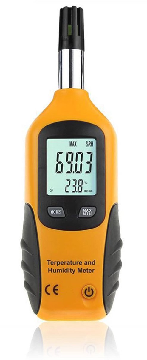 Temperatuur- en Vochtigheidsmeter met Achtergrondverlichting - Digitale Thermometer en Hygrometer voor Binnen en Buiten