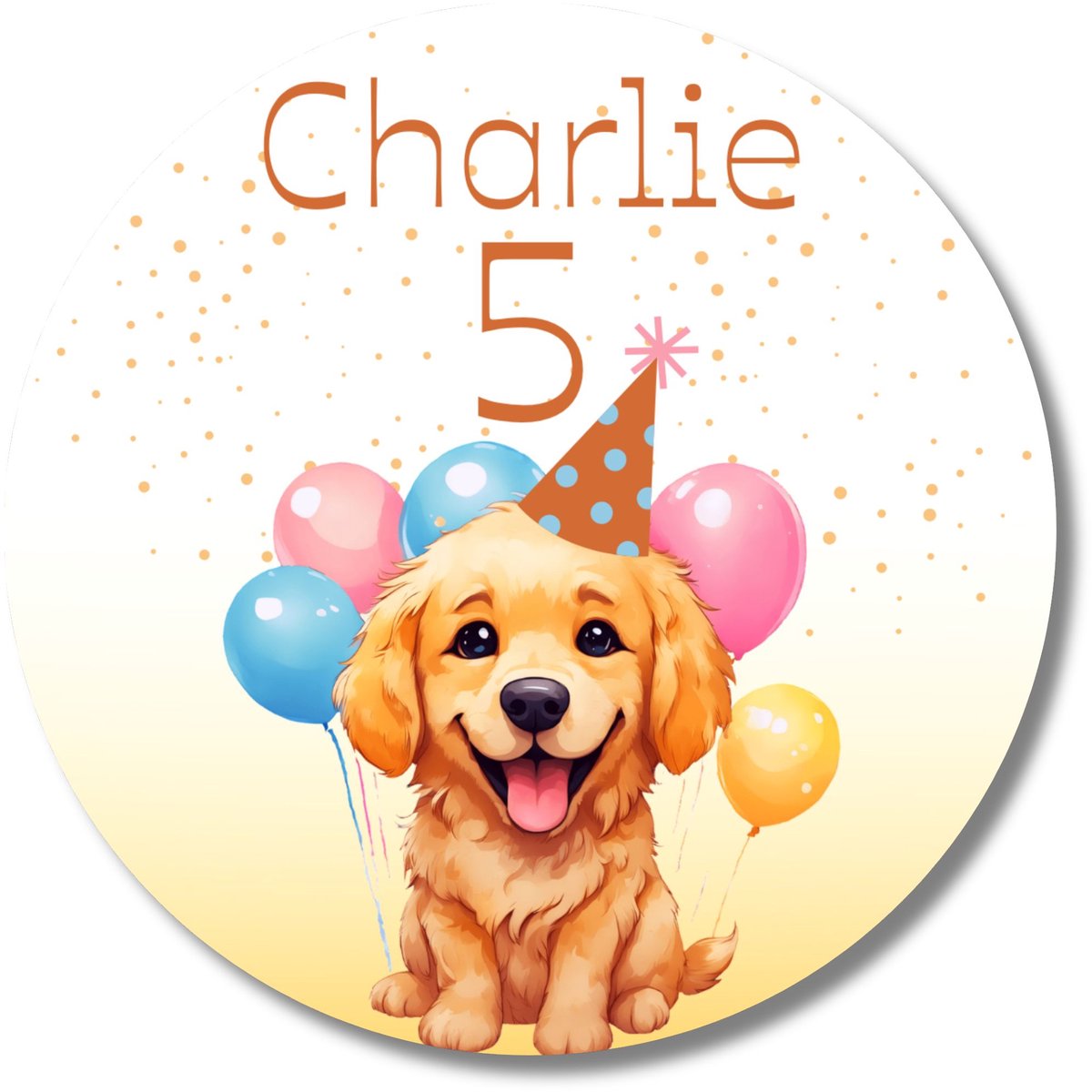 Hondje stickers met naam & leeftijd – 20 stuks – traktatie – 40 mm