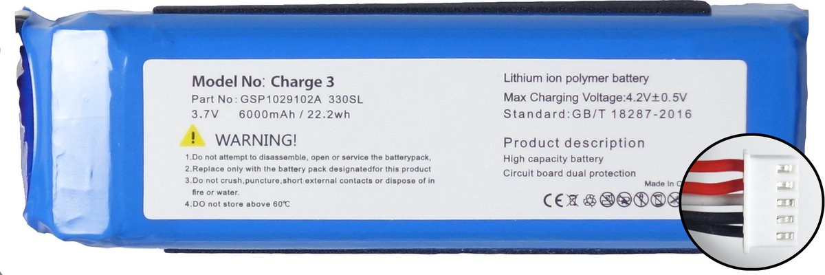 Batterij Accu voor JBL Speaker CHARGE 3 JML330SL 6000mAh 3,7V – foto 2