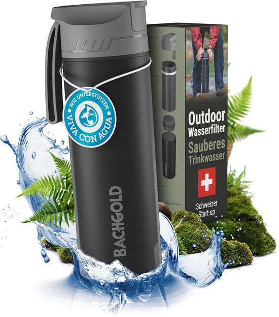 Outdoor waterfilter fles voor veilig drinkwater