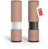 LARS NYSØM Lagom - Zout en Pepermolen Set (2 stuks) - Keramisch maalwerk met Instelbare Maalgraad - Roestvrijstaalen Zoutmolen Pepermolen (Blush Rose)