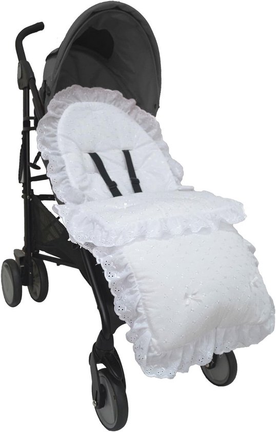 Witte gewatteerde voetenzak voor kinderwagen - universeel en comfortabel - 1 stuk — afbeelding 4
