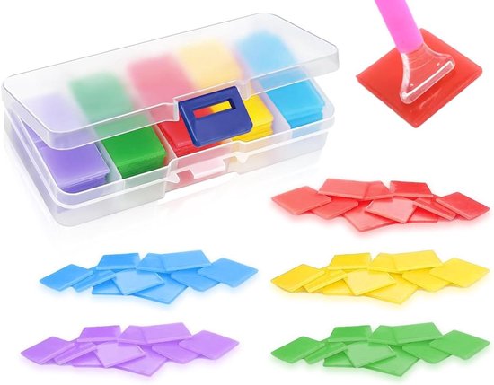 Cobee 80 stuks diamantstift, lijm, klei, 2 x 2 cm, doe-het-zelf schilderij, klei, wax, borduurwerk, kruissteek, schilderset, gereedschap, doe-het-zelf diamantwas, gereedschap voor borduuraccessoires
