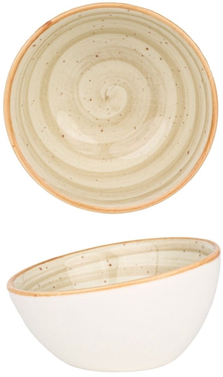Bonna Serveerschaal - Aura Terrain - Porselein - 8 cm (60cc) - set van 2