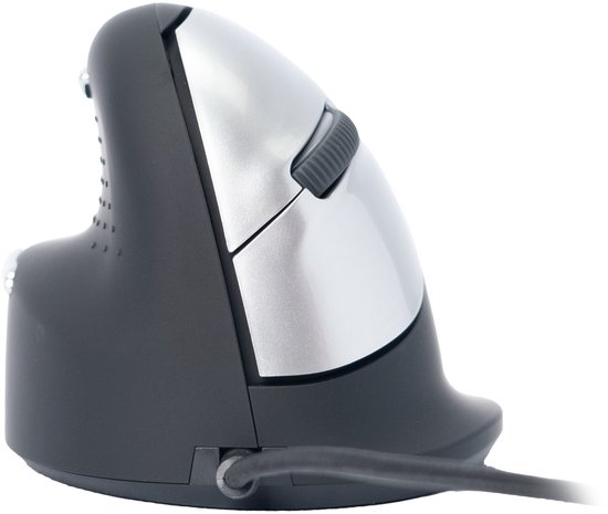 R-Go HE Break ergonomic mouse, vertical mouse with break software, prevents RSI, medium(hand length 165-185mm), left handed, wired, black