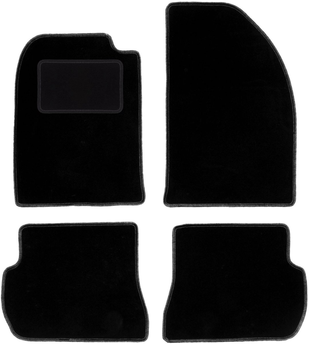 Zwarte velours vloermatten voor: Ford Fusion hatchback (2002-2005)