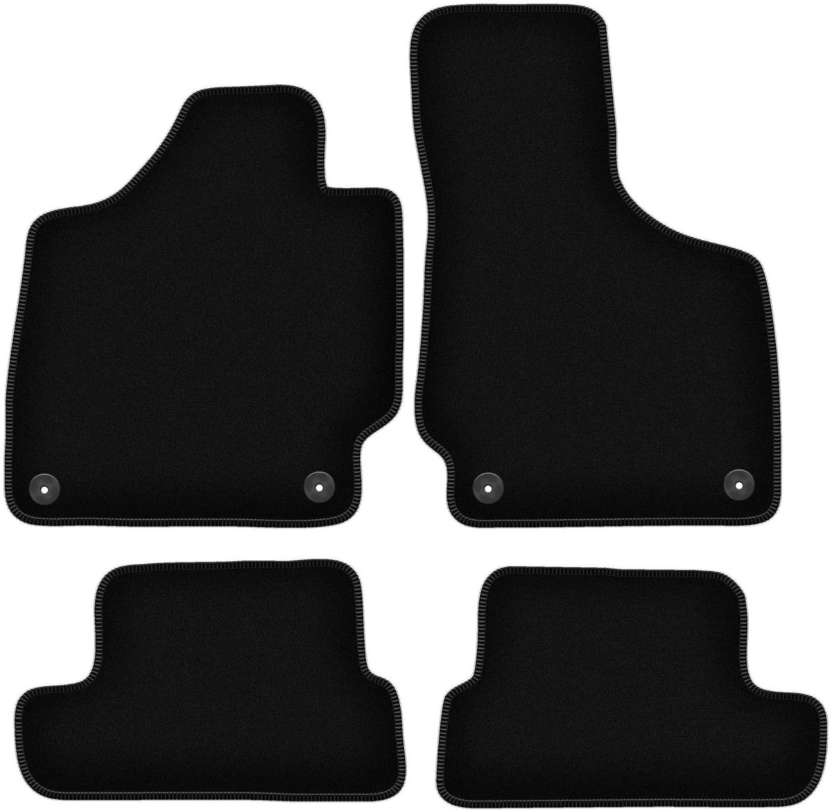 BASIC zwarte veloursmatten voor: Audi TT II 8J cabrio, roadster, coupé (2006-2014)