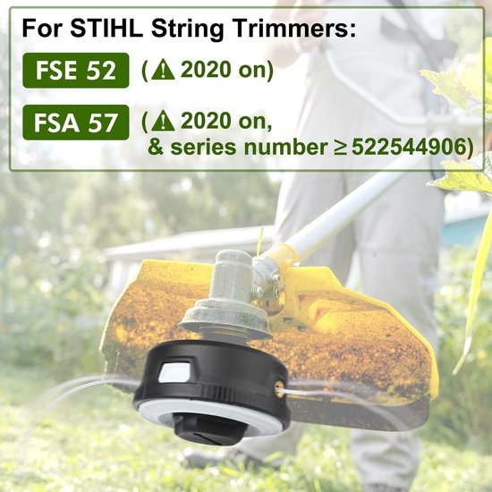 Geschikt voor Autocut C3-2 Trimmerkop voor Stihl FSA 57 FSE 52, Trimmerkop compatibel met FSA57 FSE52 Draadtrimmerkop, Elektrische Bosmaaier en Grastrimmer Accessoires van Entatial — afbeelding 4
