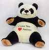 Panda knuffel - i love you forever - 55 cm - zwart wit