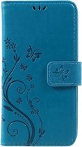 Bloemen Book Case - LG K8 (2017) Hoesje - Blauw