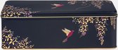 Boîte de rangement Hummingbirds - Navy Blue - Rectangle - Tin - 24,5 x 10,5 x 8 cm - Sara Miller London