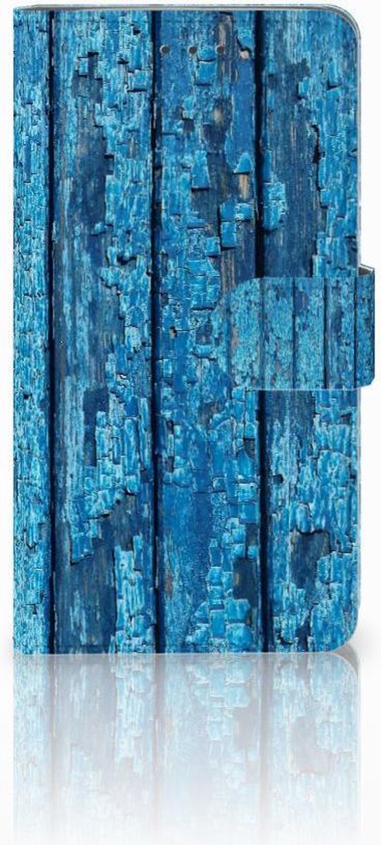 Samsung Galaxy J7 2016 Book Style Case Wood Blue