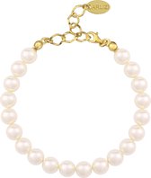 ARLIZI 1106 Parel Armband - Dames - 925 Zilver Verguld - 18 cm - 8 mm - Crème