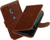 BestCases.nl Bruin Pull-Up PU booktype hoesje Motorola Moto G4 Play