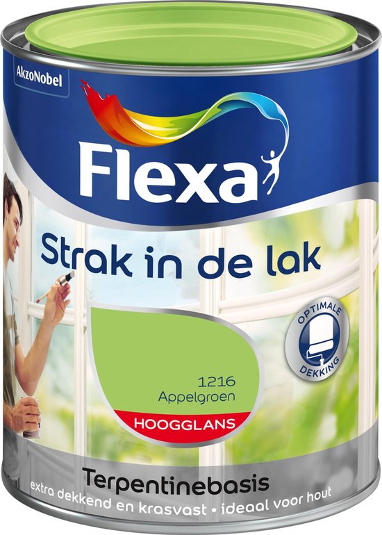 speelgoed spoor Bende Flexa Strak In De Lak Hoogglans - Appelgroen - 0,25 liter | bol.com