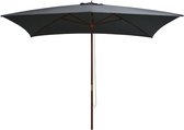 The Living Store Parasol Hout - Tuin - 200x300x250 cm - Antraciet - UV-beschermend Polyester