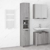 The Living Store Badkaast X - Staand - 32 x 34 x 188.5 cm - Duurzaam - praktisch en grijs sonoma eiken