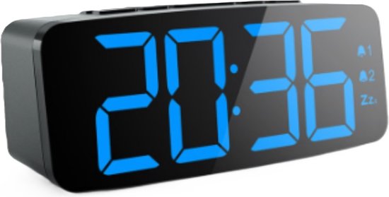 West Watches Digitale LED alarmklok - Dimbaar - netstroom inclusief stekker - zwart