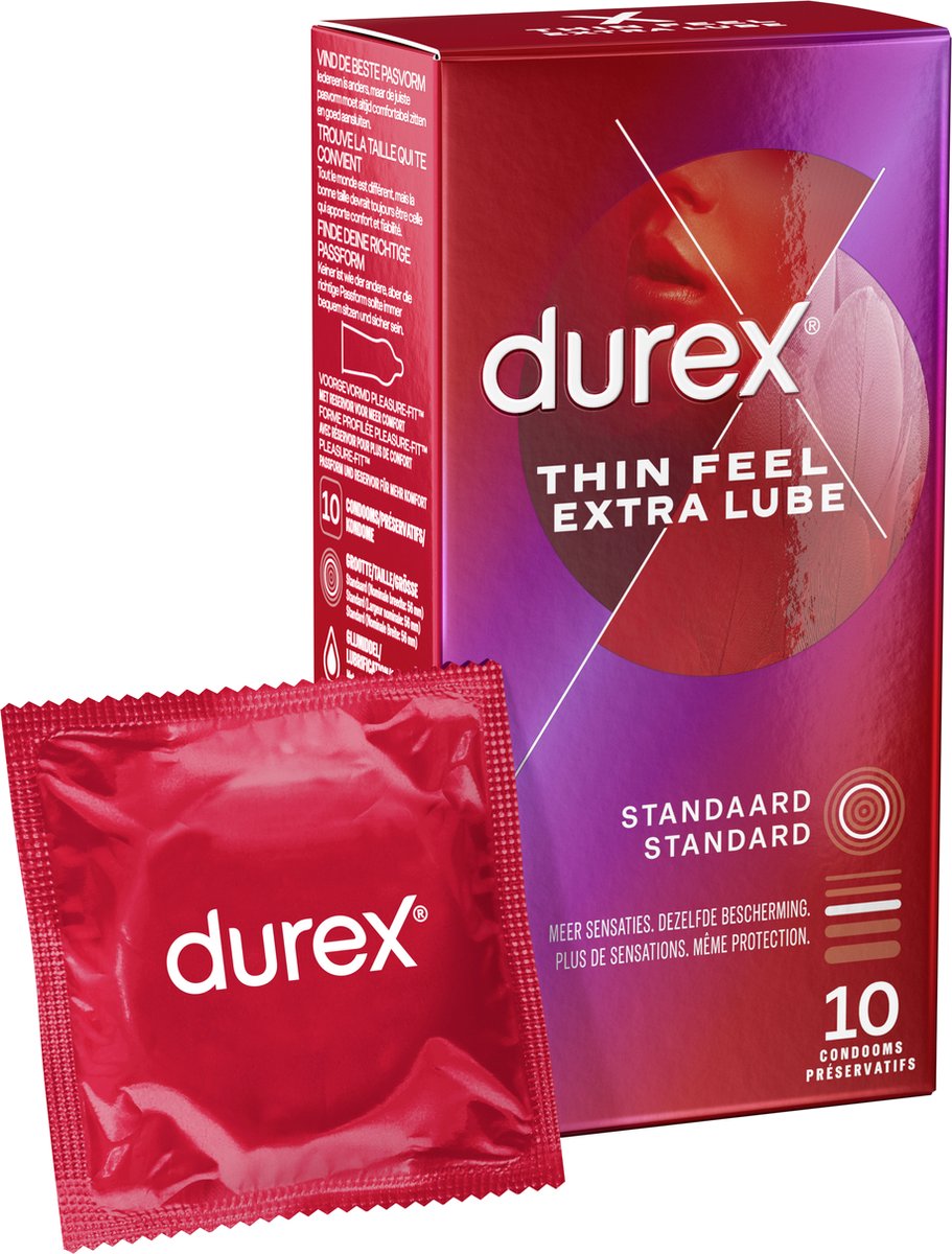 Durex Condooms Thin Feel - Extra Glijmiddel - 10 stuks