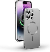 DrPhone LuxuryShield – Siliconen Telefoonhoes – All-Round Bescherming – Geschikt Voor Magnetische Ring – Geschikt Voor iPhone 15 Plus - Zilver